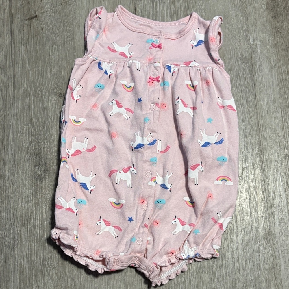 Pink Unicorn Baby Romper